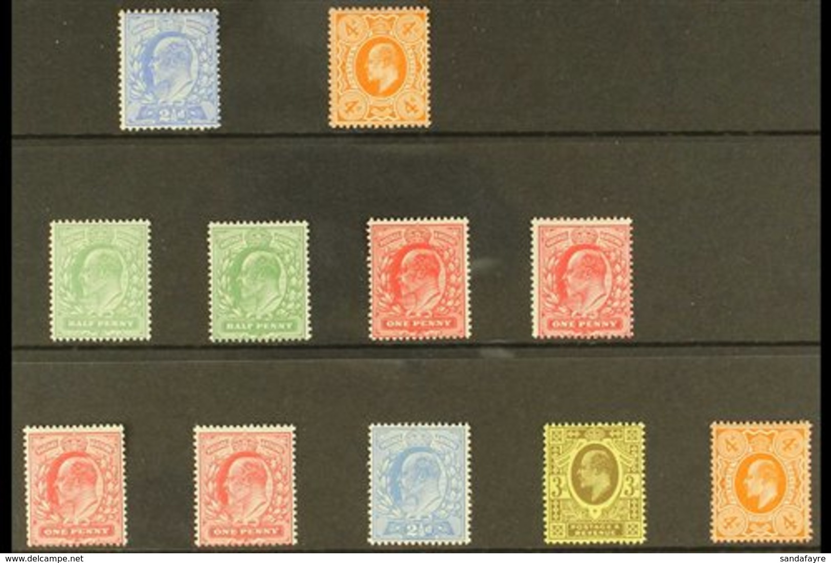 \Y 1911\Y Harrison & Sons Mint Selection Inc P14 2½d And 4d, Plus The Perf 15 X 14 Set Of Five Plus ½d & 1d Shades (11 S - Non Classés