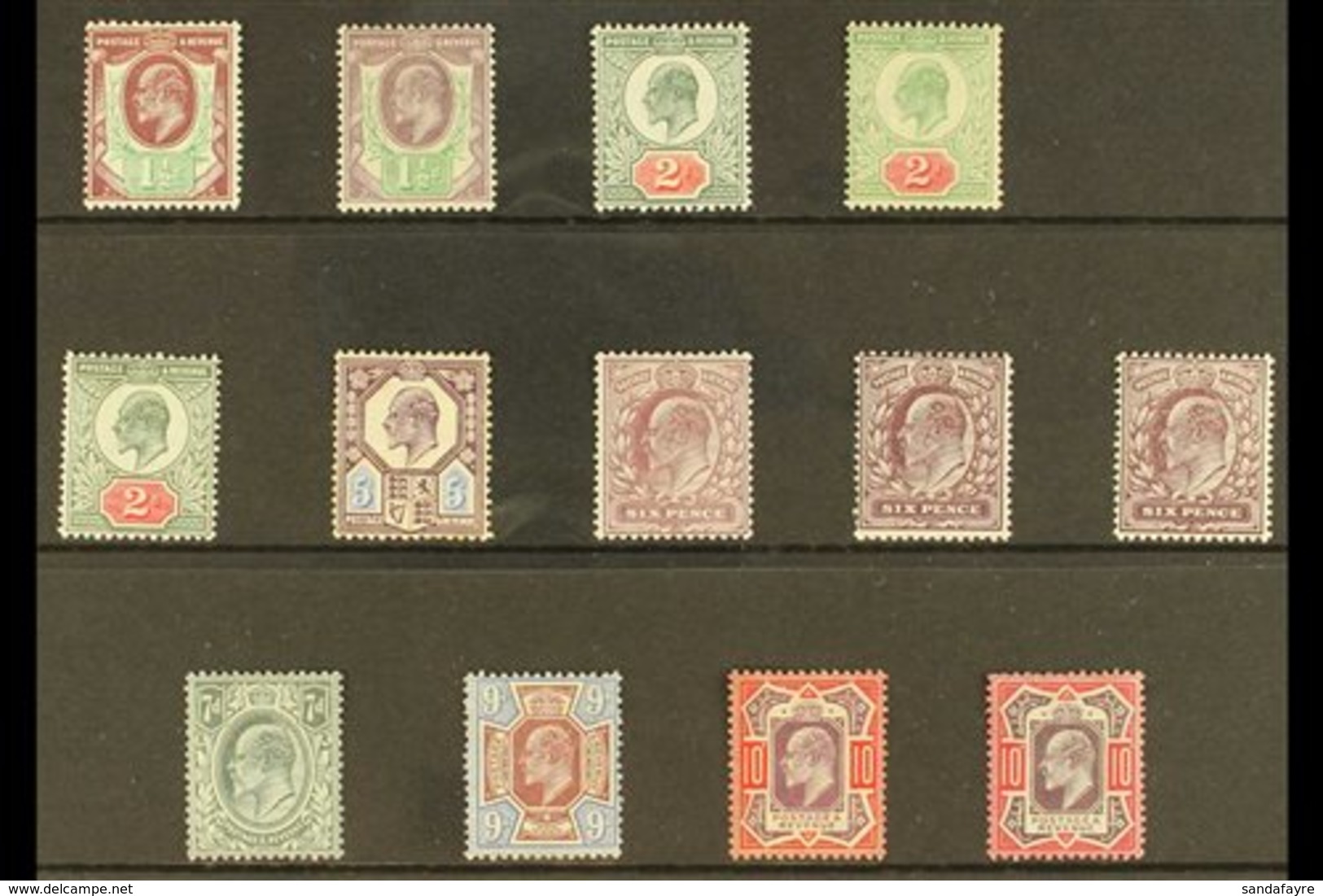 \Y 1911-13\Y Somerset House Mint Selection On A Stock Card With 1½d X2, 2d X3, 5d, 6d X3, 7d, 9d, And 10d X2, Etc. Lovel - Unclassified