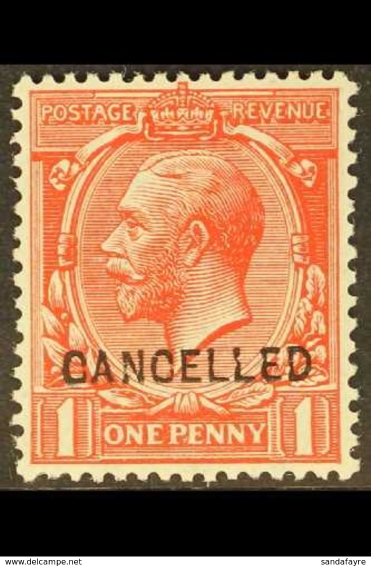 \Y 1912-24\Y 1d Bright Scarlet With "CANCELLED" Type 24 Overprint, SG Spec N16w, Very Fine Mint, Fresh. For More Images, - Non Classés
