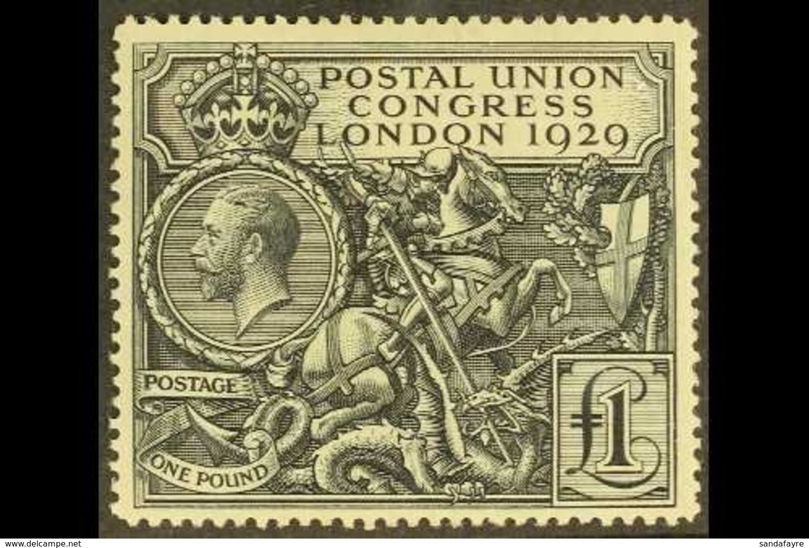 \Y 1929\Y  £1 Black, "POSTAL UNION CONGRESS", SG 438, Fine Mint For More Images, Please Visit Http://www.sandafayre.com/ - Ohne Zuordnung