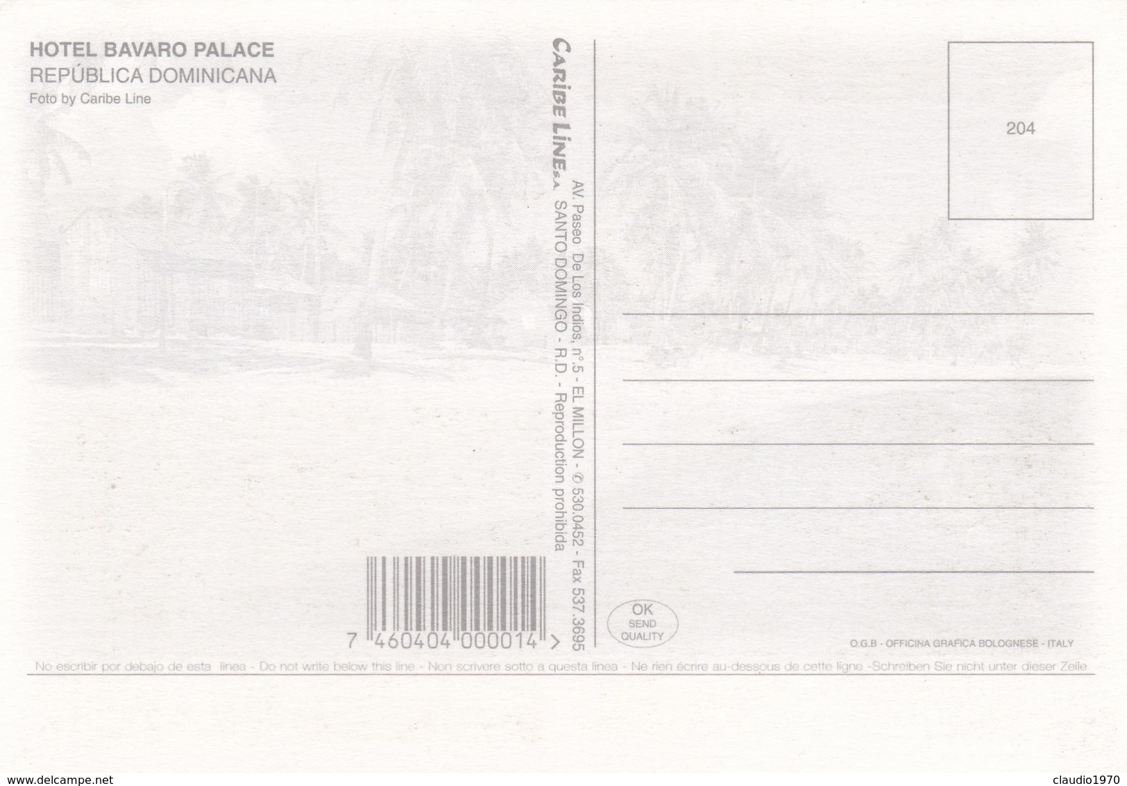 CARTOLINA - POSTCARD - REPUBBLICA DOMINICANA - BAVARO PALACE - Repubblica Dominicana