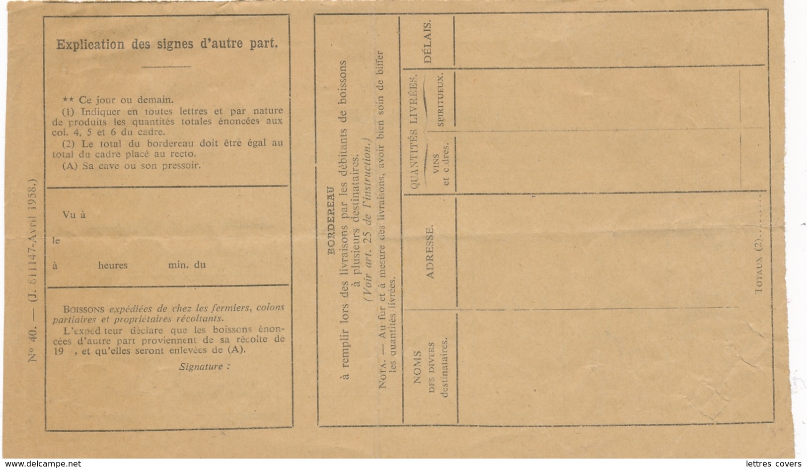 LAISSEZ-PASSER DU REG. N°3 Pour 2 BOMBONNES De 20l D' ALCOOL - LES NOËS LOIRE  1961 - Documents Historiques