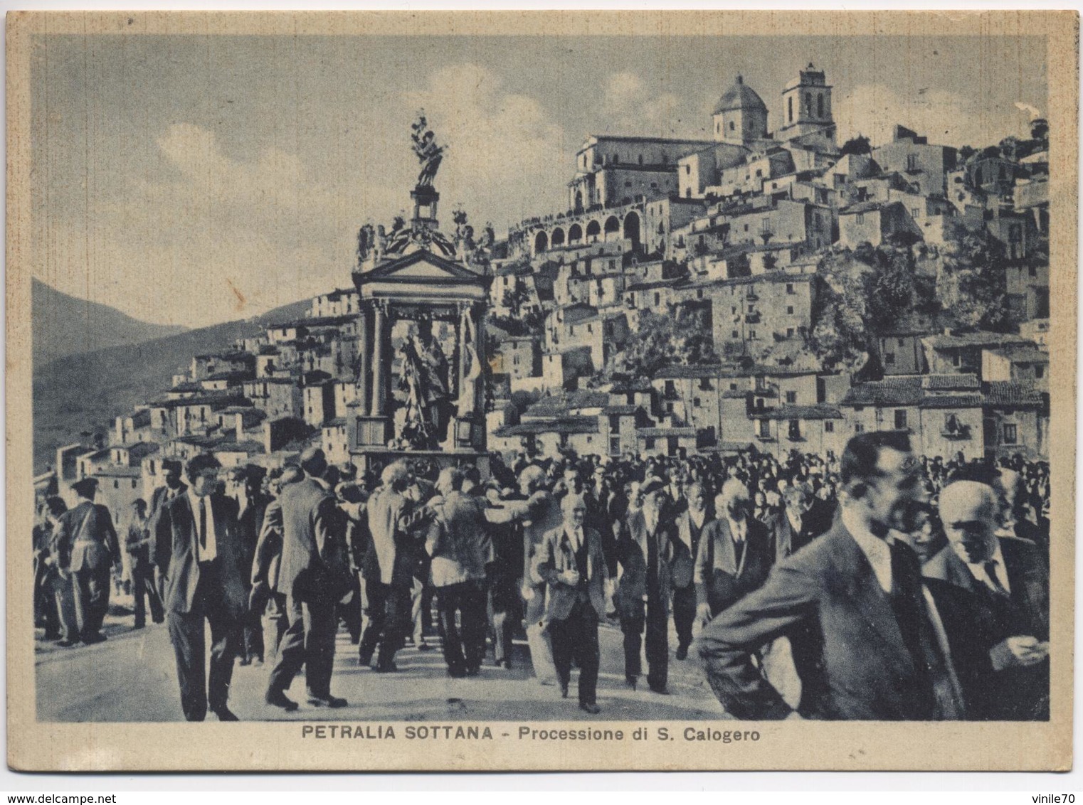 PETRALIA SOTTANA  PALERMO   Cartolina Formato Grande   Processione - Palermo