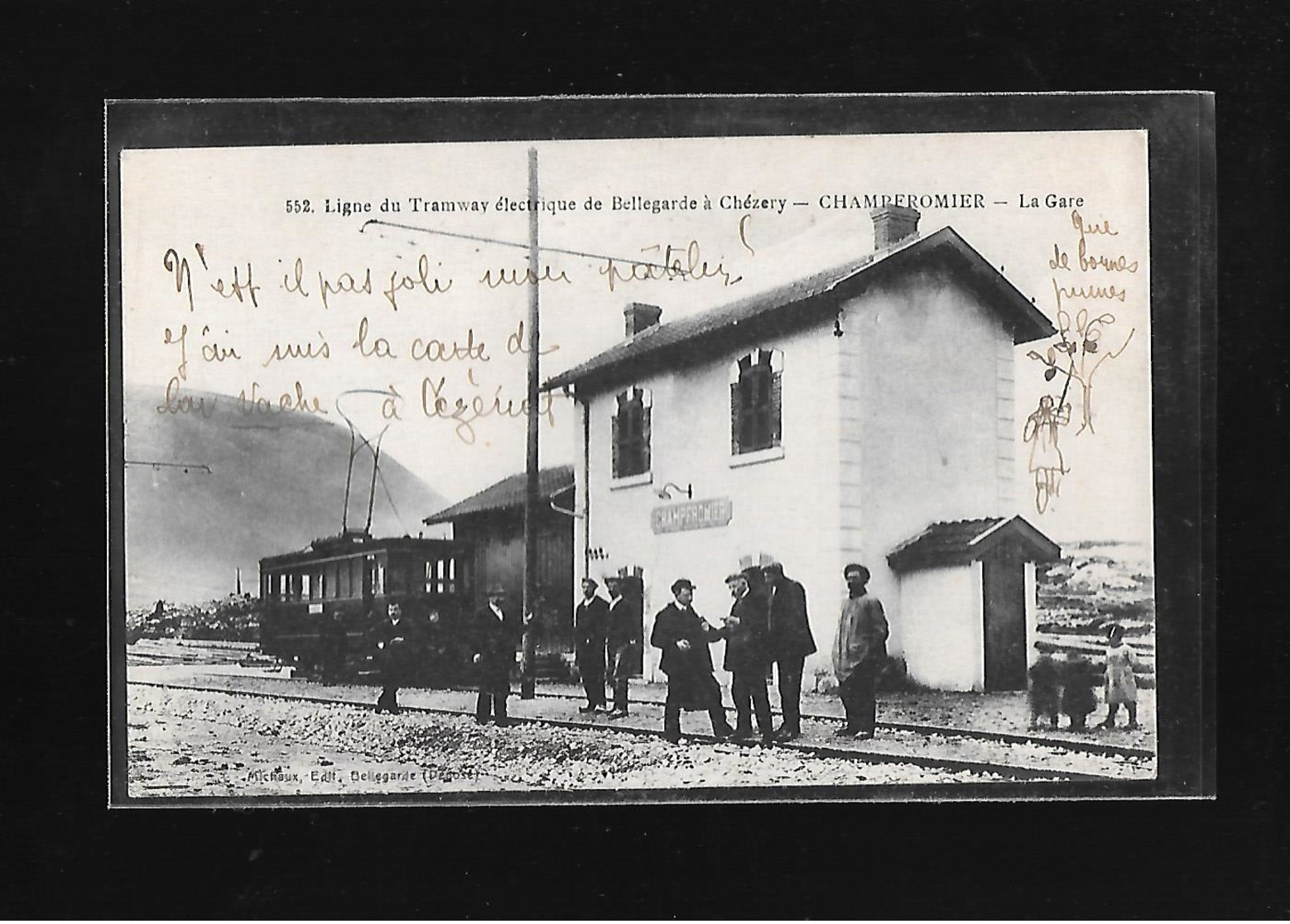 C.P.A. DU TRAMWAY A LA GARE DE CHAMPFROMIER 01 - Non Classés