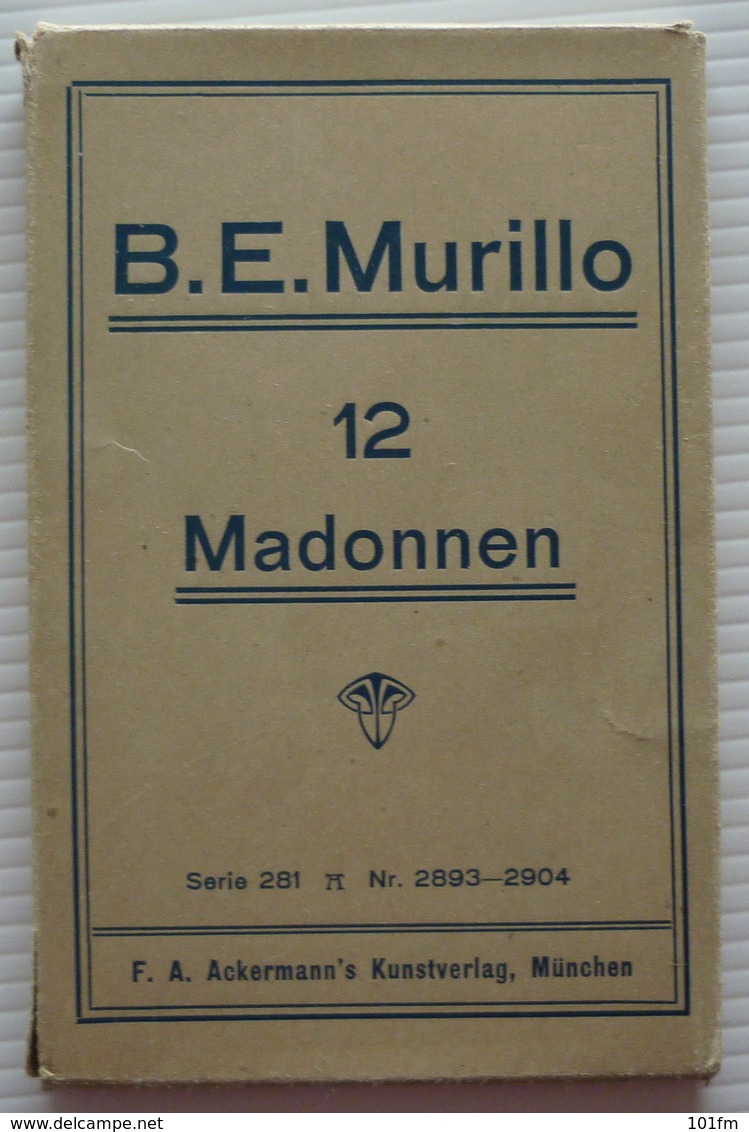 B. E. MURILLO BOOKLET WITH 12 OLD POSTCARDS - MADONNEN - 5 - 99 Karten