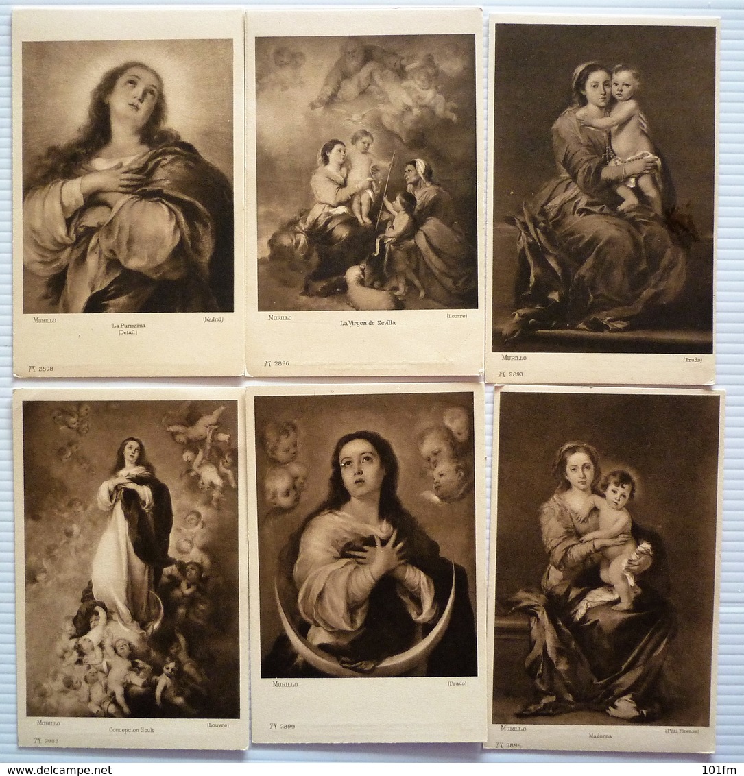 B. E. MURILLO BOOKLET WITH 12 OLD POSTCARDS - MADONNEN - 5 - 99 Karten