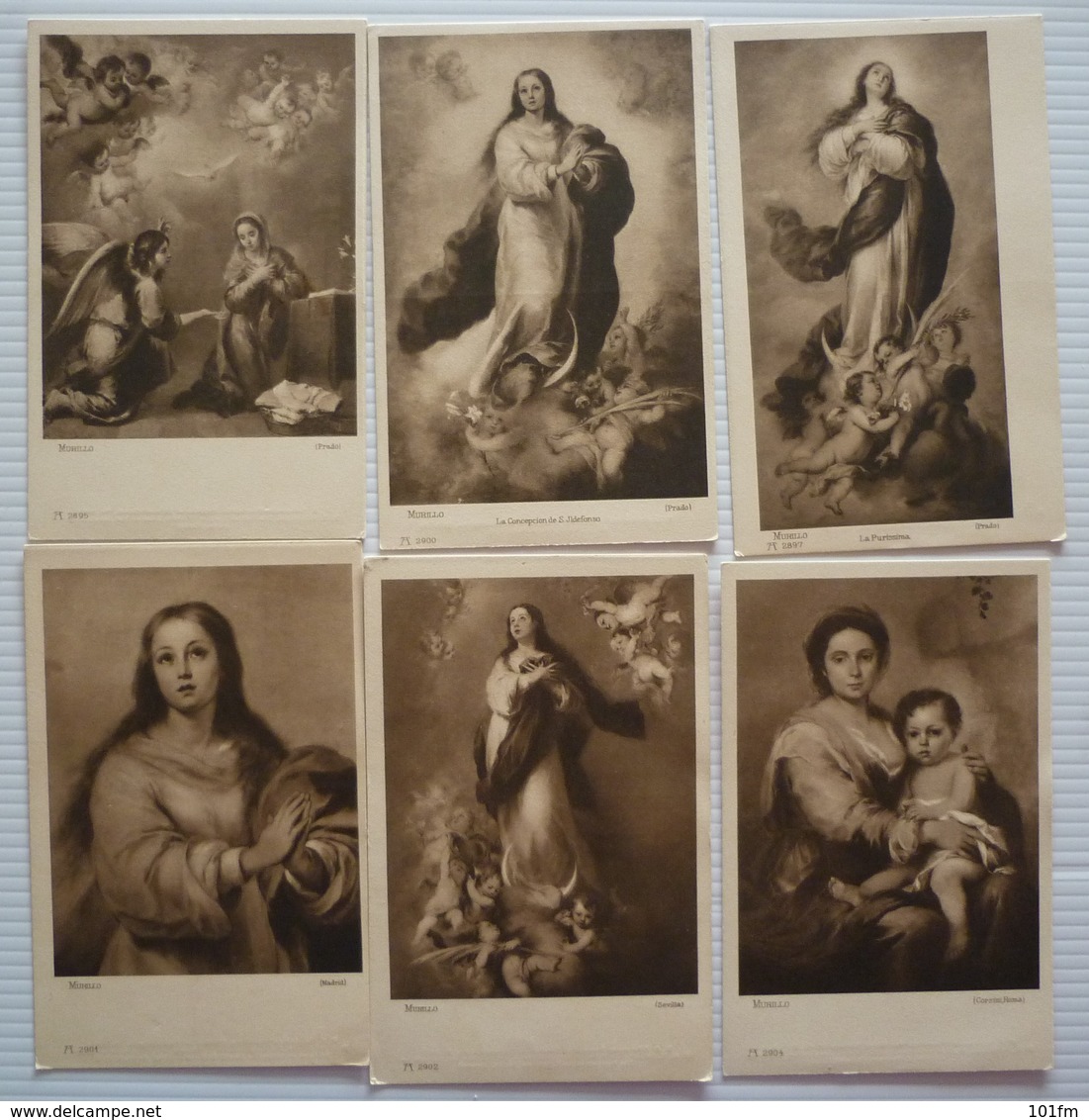 B. E. MURILLO BOOKLET WITH 12 OLD POSTCARDS - MADONNEN - 5 - 99 Karten