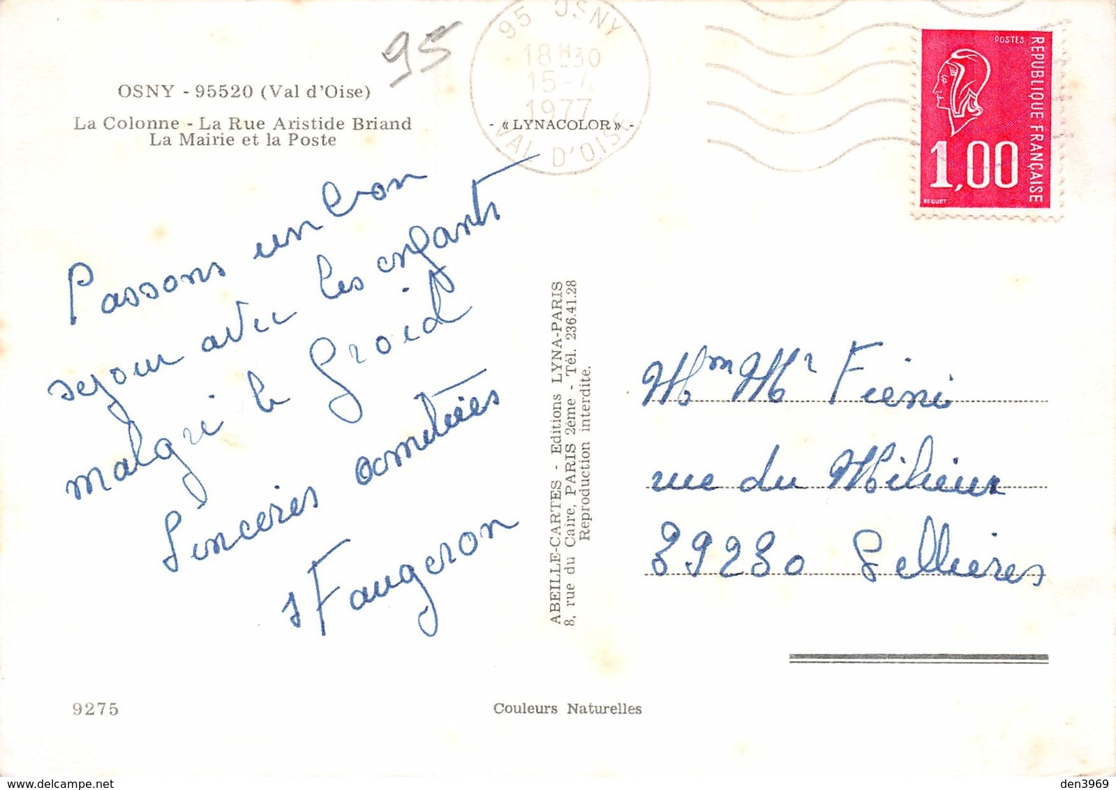 Osny - Colonne - Rue Aristide Briand - Mairie Et Poste - Café-Tabac-P.M.U.-Journaux - Total - Osny