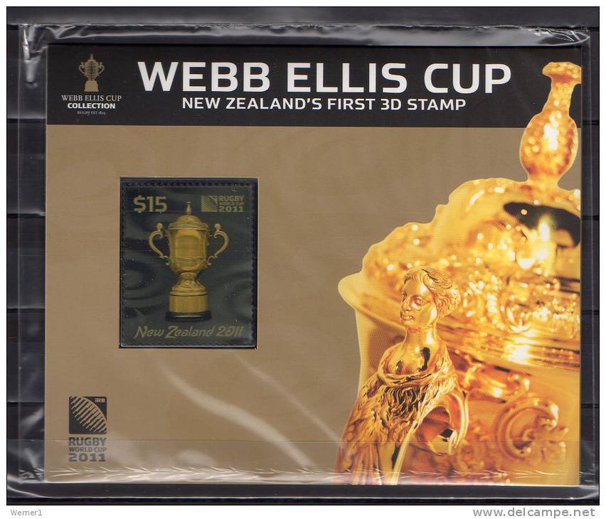 New Zealand 2011 Rugby Webb Ellis Cup 3-D Stamp MNH - Rugby