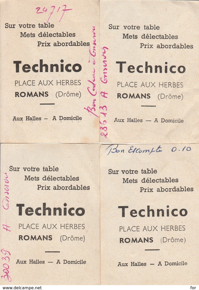 Chromos : TECHNICO : Mets Délectable - Place Aux Herbes : Romans-sur-isère - Drome ( Lot De 4 Images ) - Autres & Non Classés