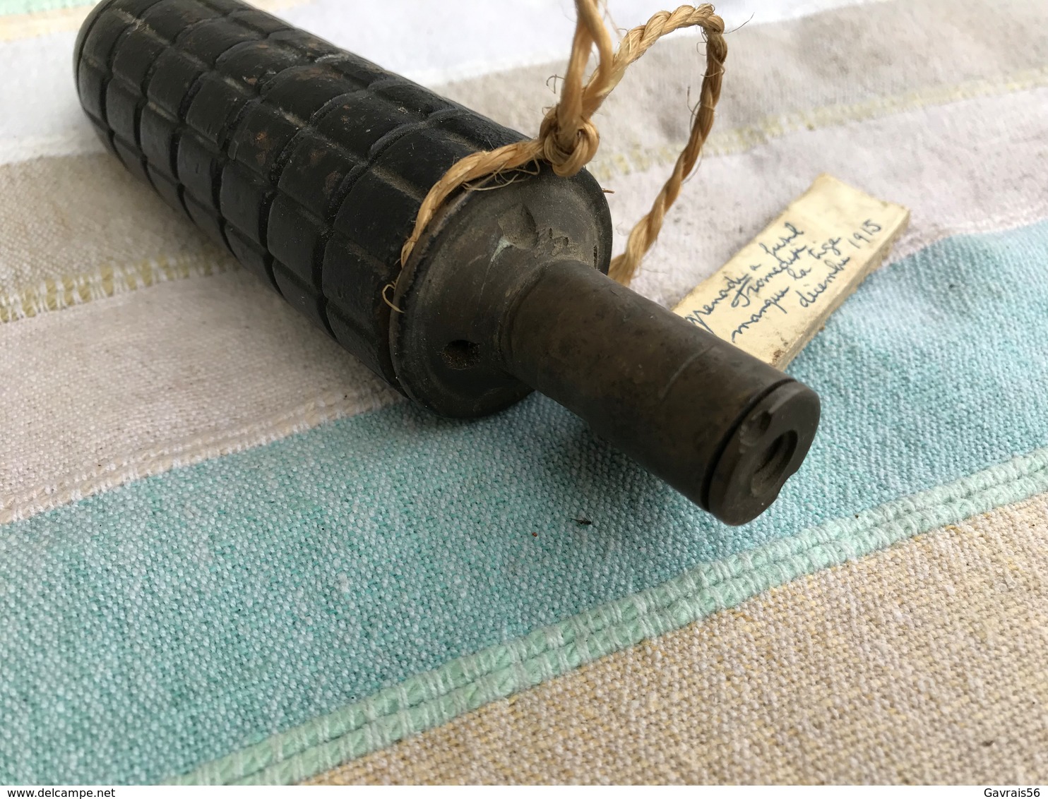 Grenade a fusil allemande manque la tige modele 1913 datée décembre 1915 hors de fonction et vide objet de collection