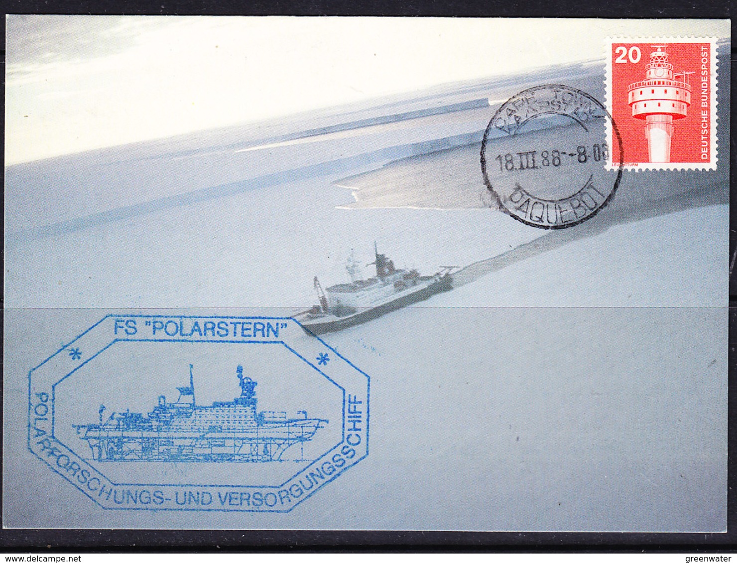 Germany 1988 Polarstern Postcard Ca Cape Town 18 III 88 Paquebot, Ca Polarstern (41993) Promotion - Andere & Zonder Classificatie