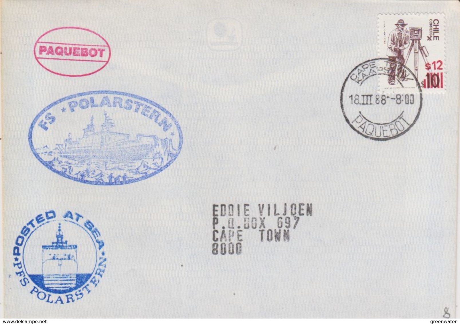 China 1988 Cover Ca Cape Town 18 III 88 Paquebot, Ca FS Polarstern (41994) - Andere & Zonder Classificatie