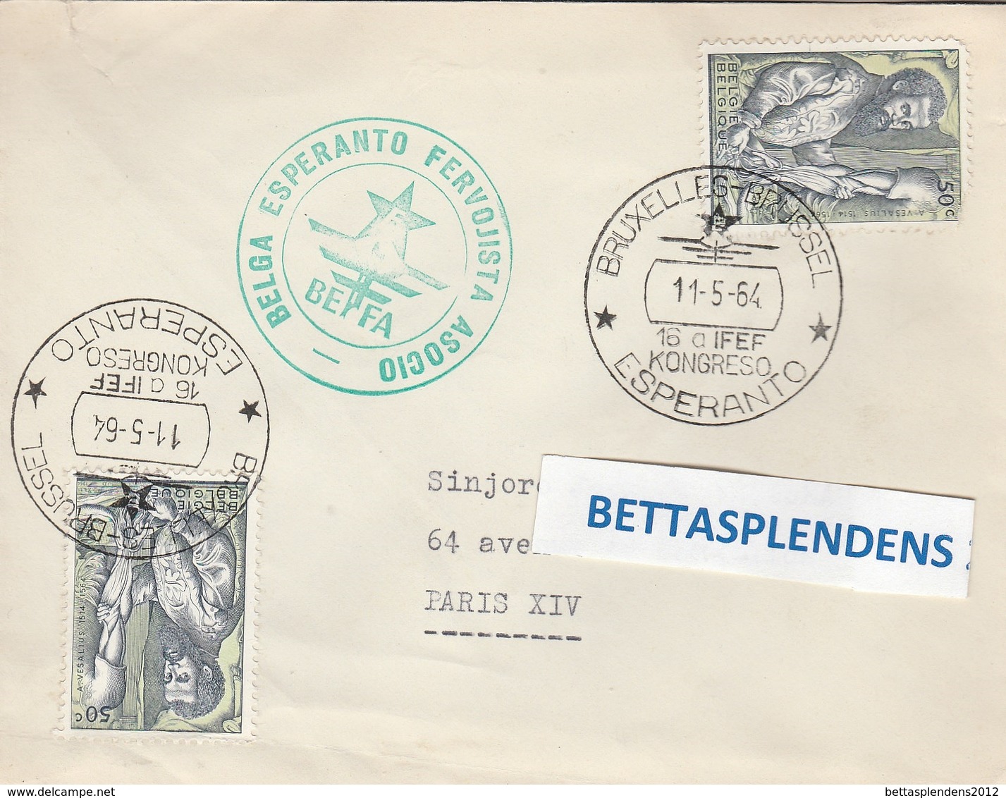 LSC 1964  - ESPERANTO -  Congrès ESPERANTO à BRUXELLES / BRUSSEL Et Timbres - Esperanto