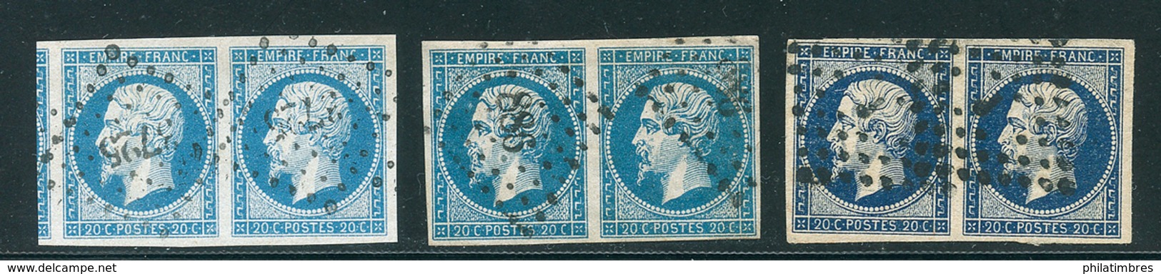 FRANCE 1854 N° 14A Type I (3 Paires) Légende EMPIRE FRANC. Napoléon III  Voir Photo - 1853-1860 Napoléon III