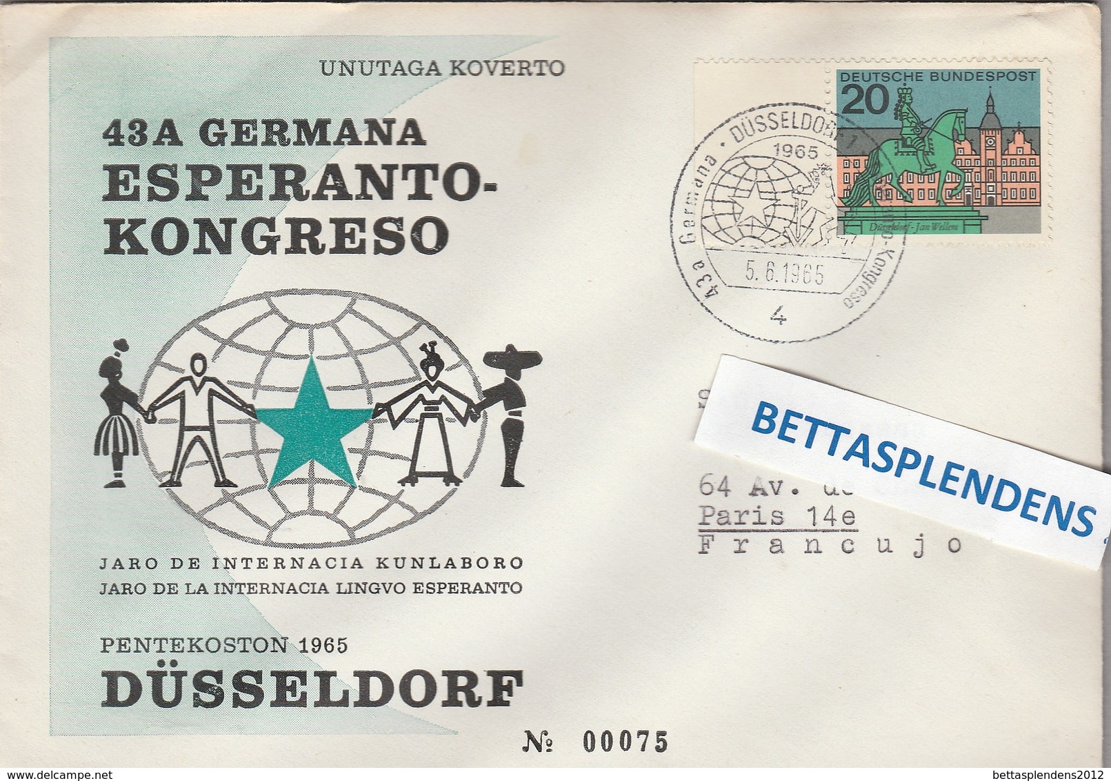 LSC 1965  - ESPERANTO -  ALLEMAGNE - Congrès D'ESPERANTO à DUSSELDORF - Esperanto