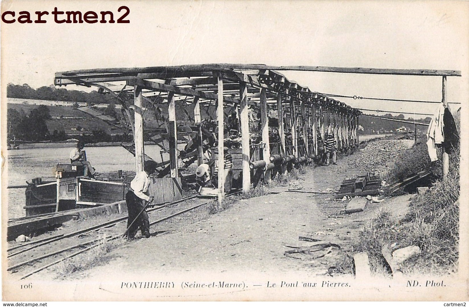 PONTHIERRY LE PONT AUX PIERRES PENICHE WAGON METIER BATELLERIE BATELIER 77 SEINE-ET-MARNE - Autres & Non Classés