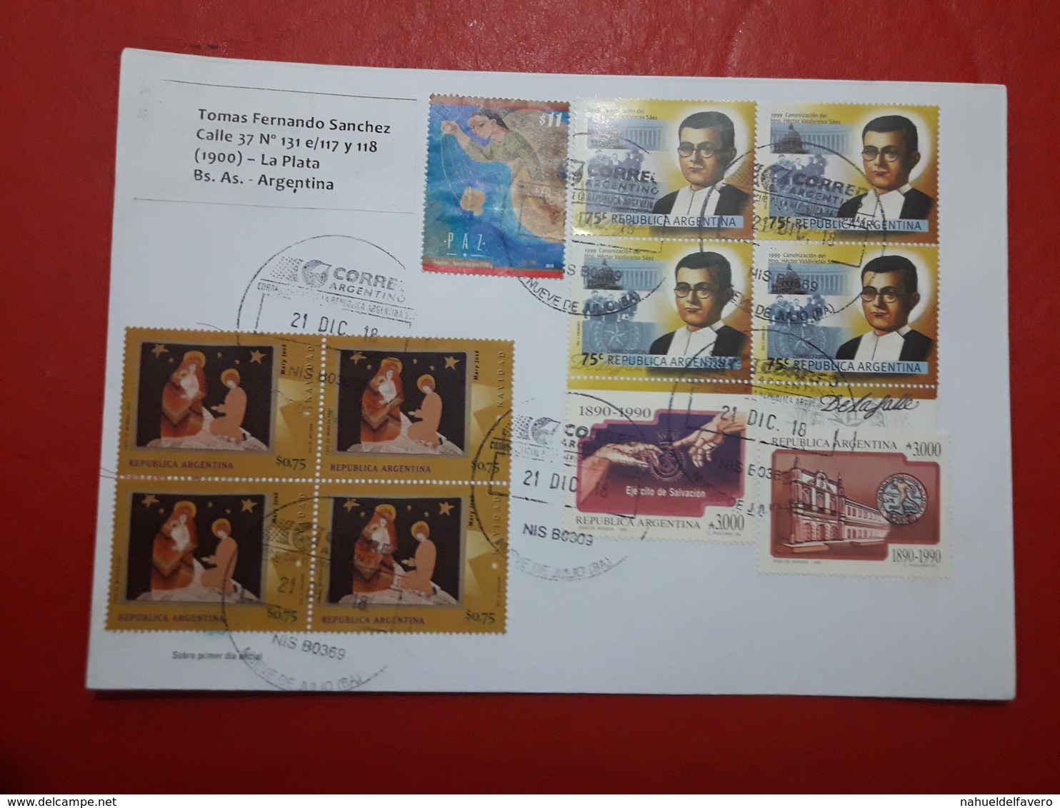 Enveloppe De L'Argentine Distribuée Avec Timbres De Valdivieso, Noël Et L'Armée Du Salut - Cartas & Documentos