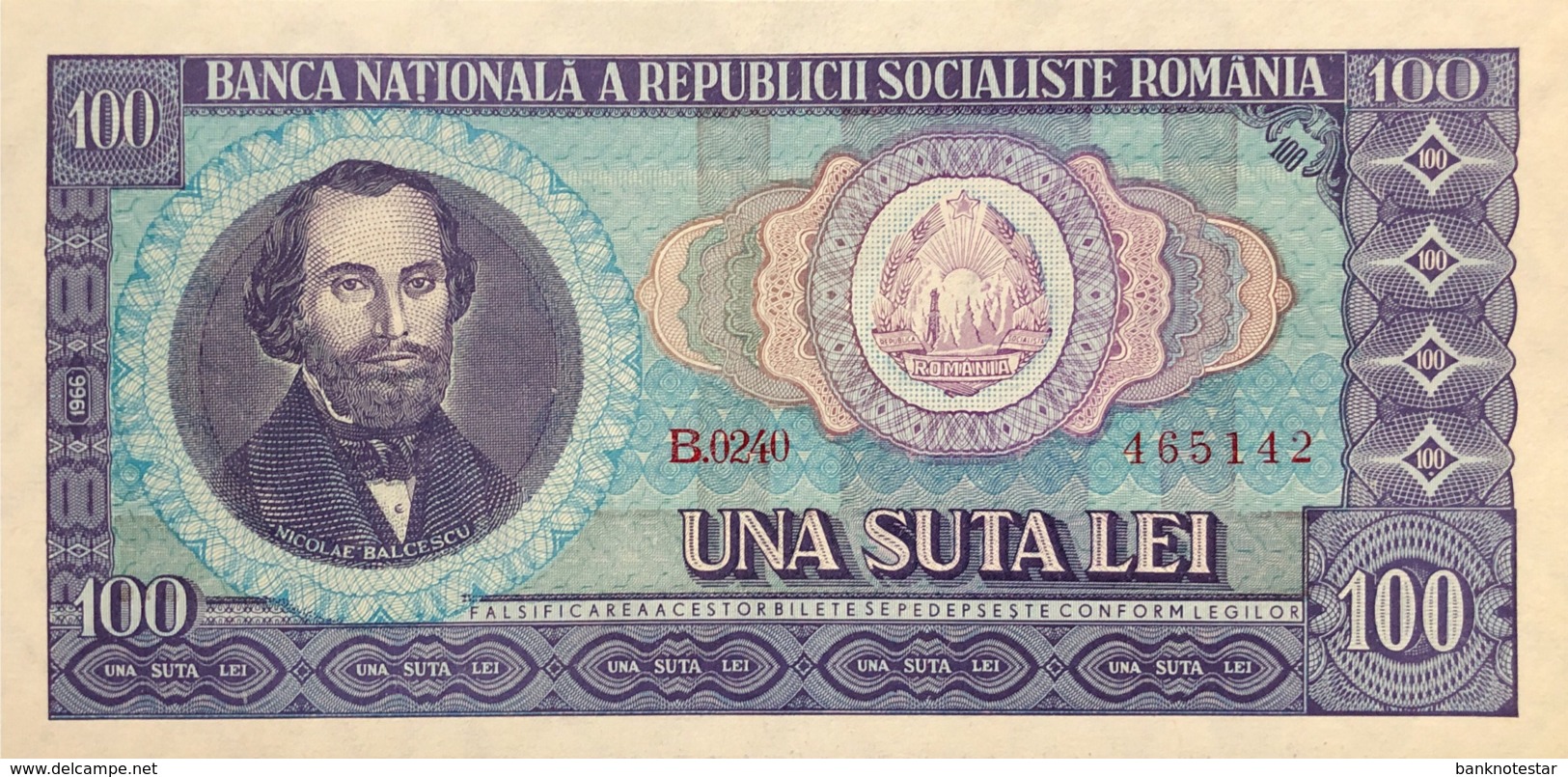 Romania 100 Lei, P-97 (1966) - UNC - Rumänien