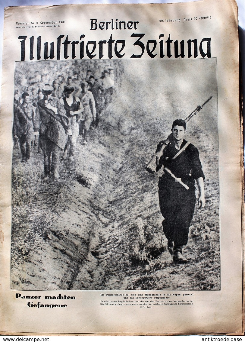 Berliner Illustrierte Zeitung 1941 Nr.36  Panzer Machten Bolschewikische Gefangene - Deutsch