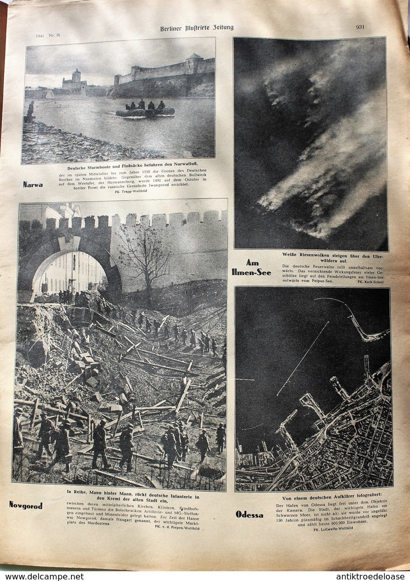 Berliner Illustrierte Zeitung 1941 Nr.36  Panzer Machten Bolschewikische Gefangene - Alemán