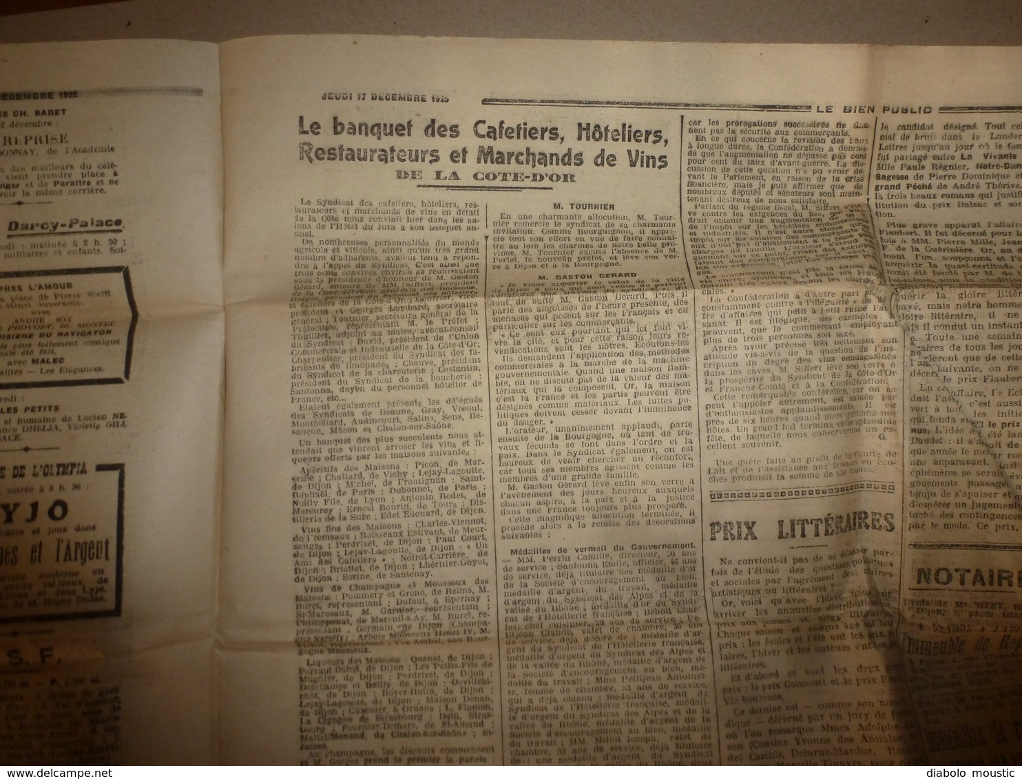17 déc.1925:LE BIEN PUBLIC :Comment j'ai connu le poète Robert de Bédarieux(poète-romancier-journaliste-artiste peintre