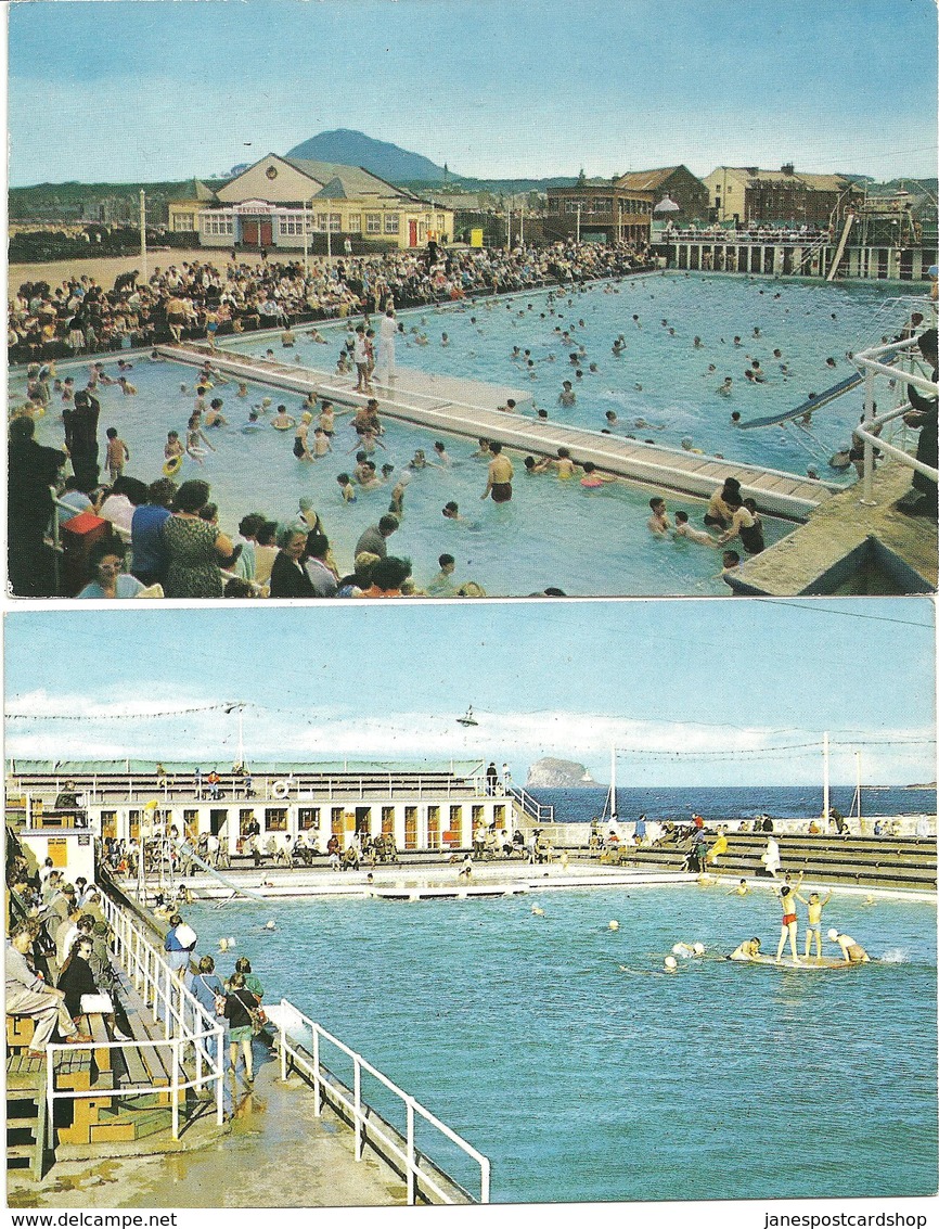 TWO POSTCARDS OF NORTH BERWICK SWIMMING POOL - BERWICKSHIRE - EAST LOTHIAN - Berwickshire