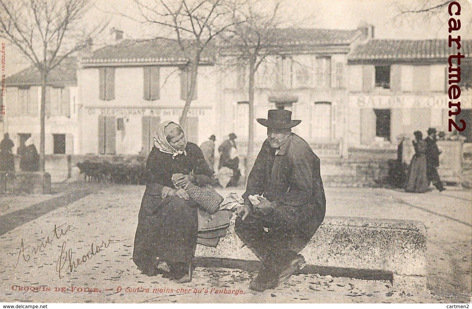 CROQUIS DE FOIRE MARCHE 1900 TYPE LIMOUSIN COSTUME FOLKLORE 87 HAUTE-VIENNE - Otros & Sin Clasificación