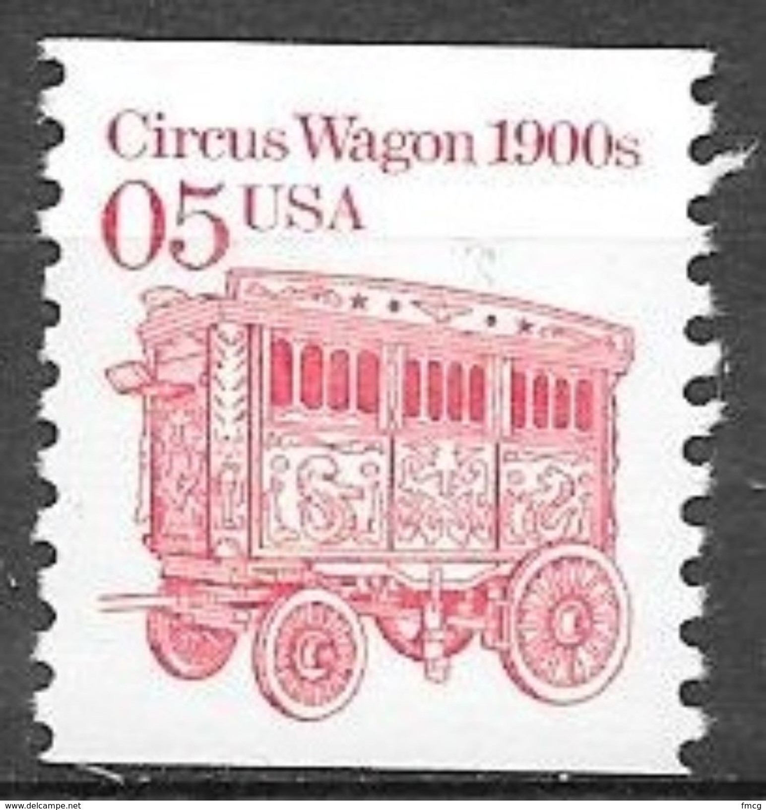 1990 5 Cents Circus Wagon, Coil, Mint Never Hinged - Nuevos