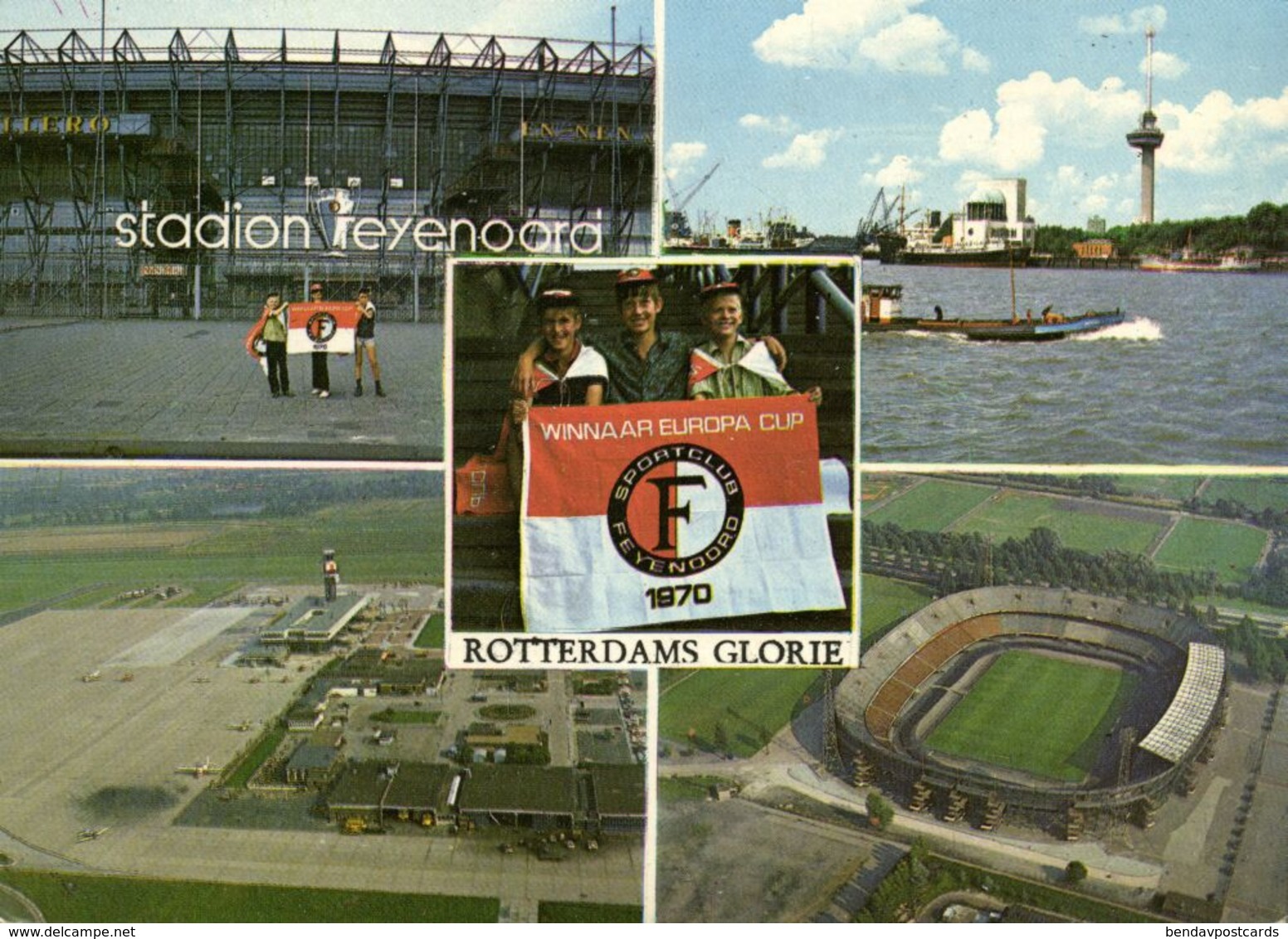 Netherlands, ROTTERDAM, Stadion Feyenoord Multiview (1970s) Stadium Postcard - Soccer