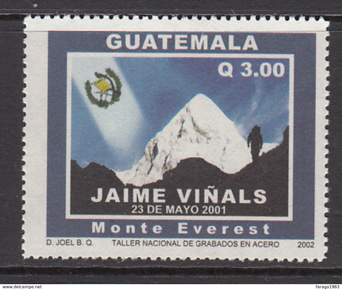 2002 Guatemala Mount Everest Mountains Climbing Complete Set Of 1 MNH - Guatemala