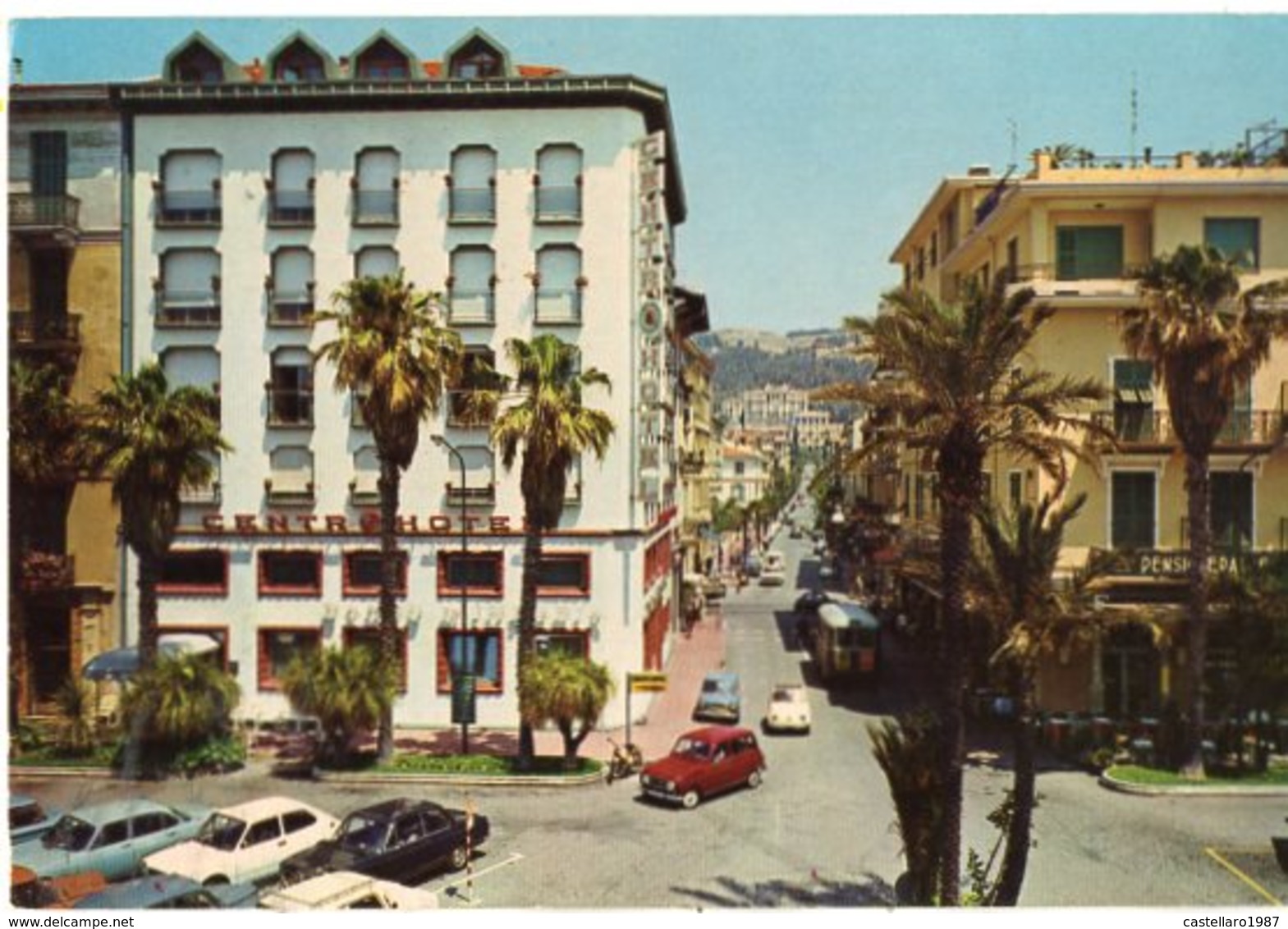 Bordighera - Piazza Cesare Battisti (Corso Italia, Centro Hotel, Auto D'epoca) - Altri & Non Classificati