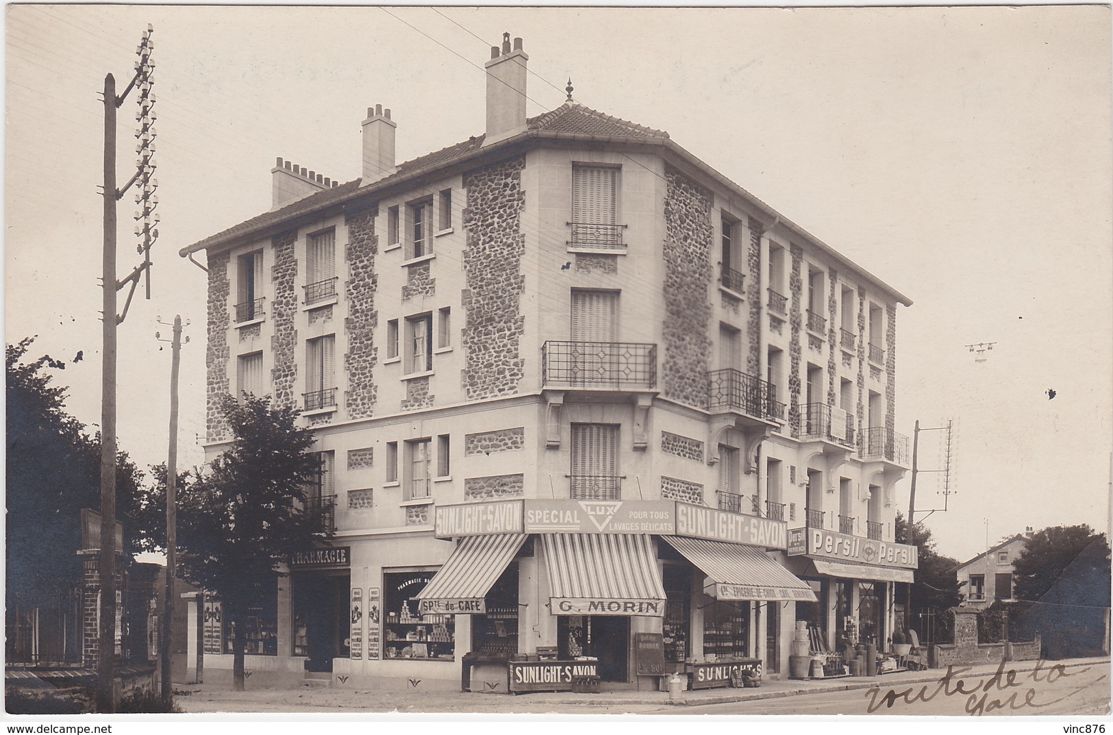 Carte Photo à Identifier épicerie G Morin Route De La Gare - To Identify