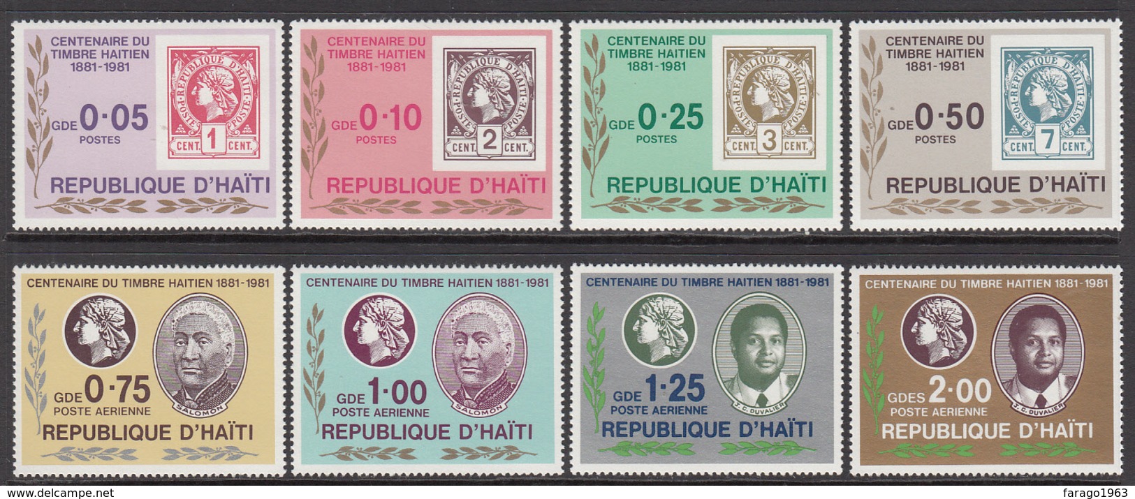 1984 Haiti Stamps On Stamps Complete Set Of 8 Stamps MNH - Haiti