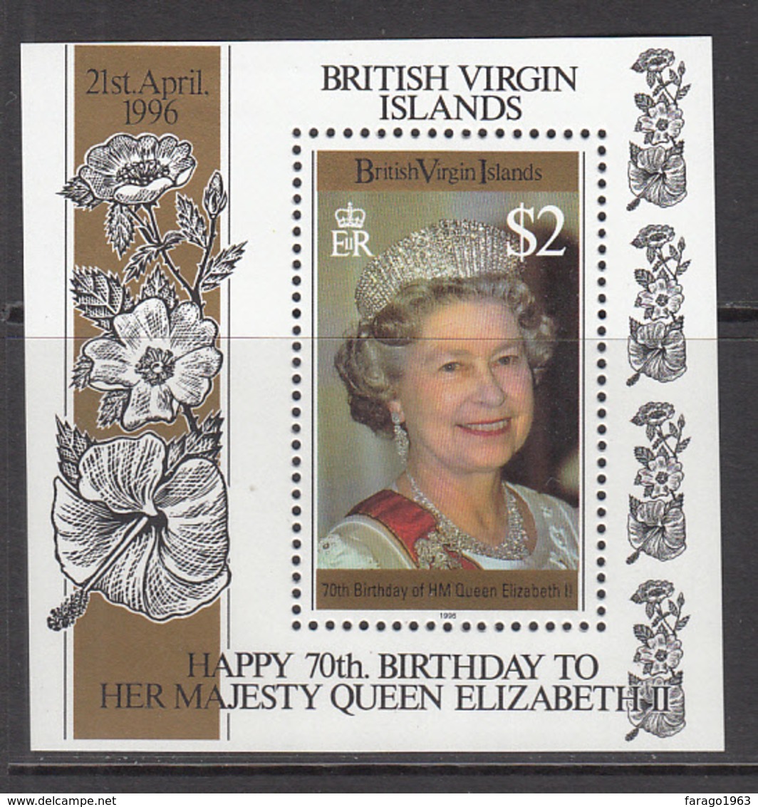 1996 British Virgin Islands QEII 70 Birthday Souvenir Sheet  MNH @FACE VALUE - British Virgin Islands