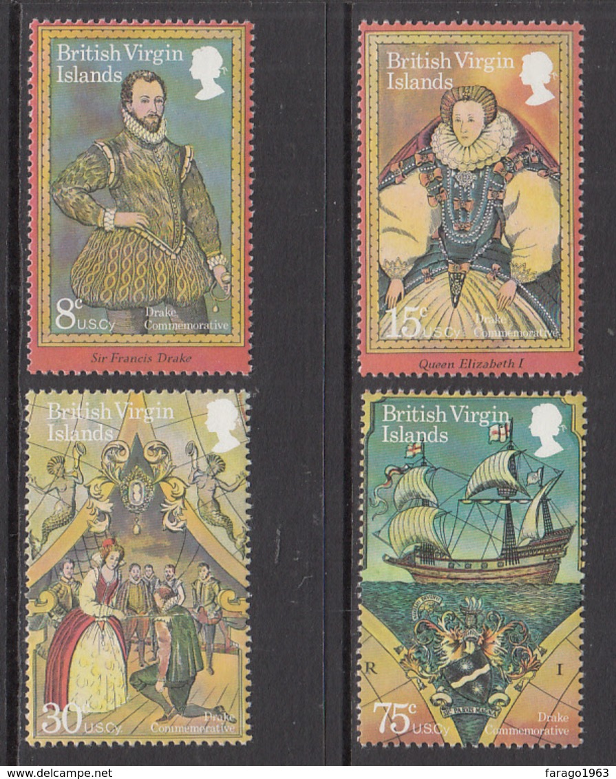 1980 British Virgin Islands Francis Drake Explorer Ships  Complete Set Of 4  MNH - Iles Vièrges Britanniques