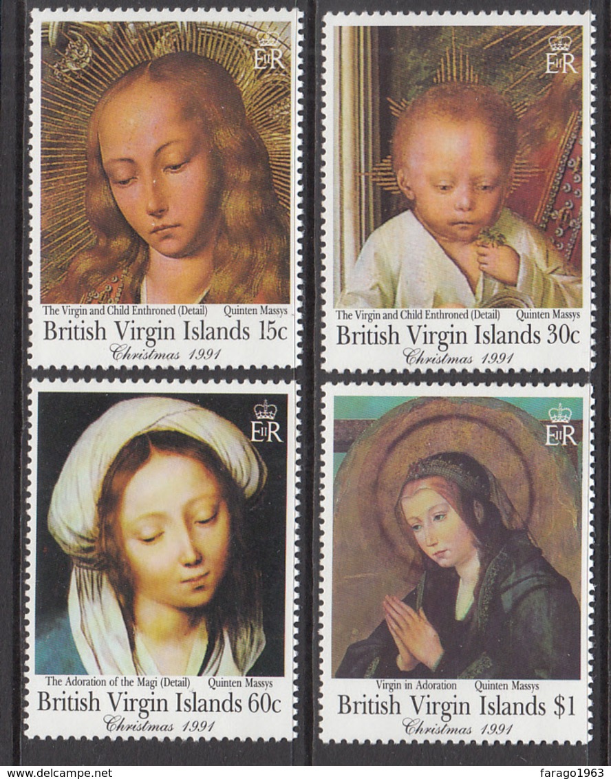 1991 British Virgin Islands Art Paintings Christmas Noel Navidad   Complete Set Of 4  MNH - British Virgin Islands