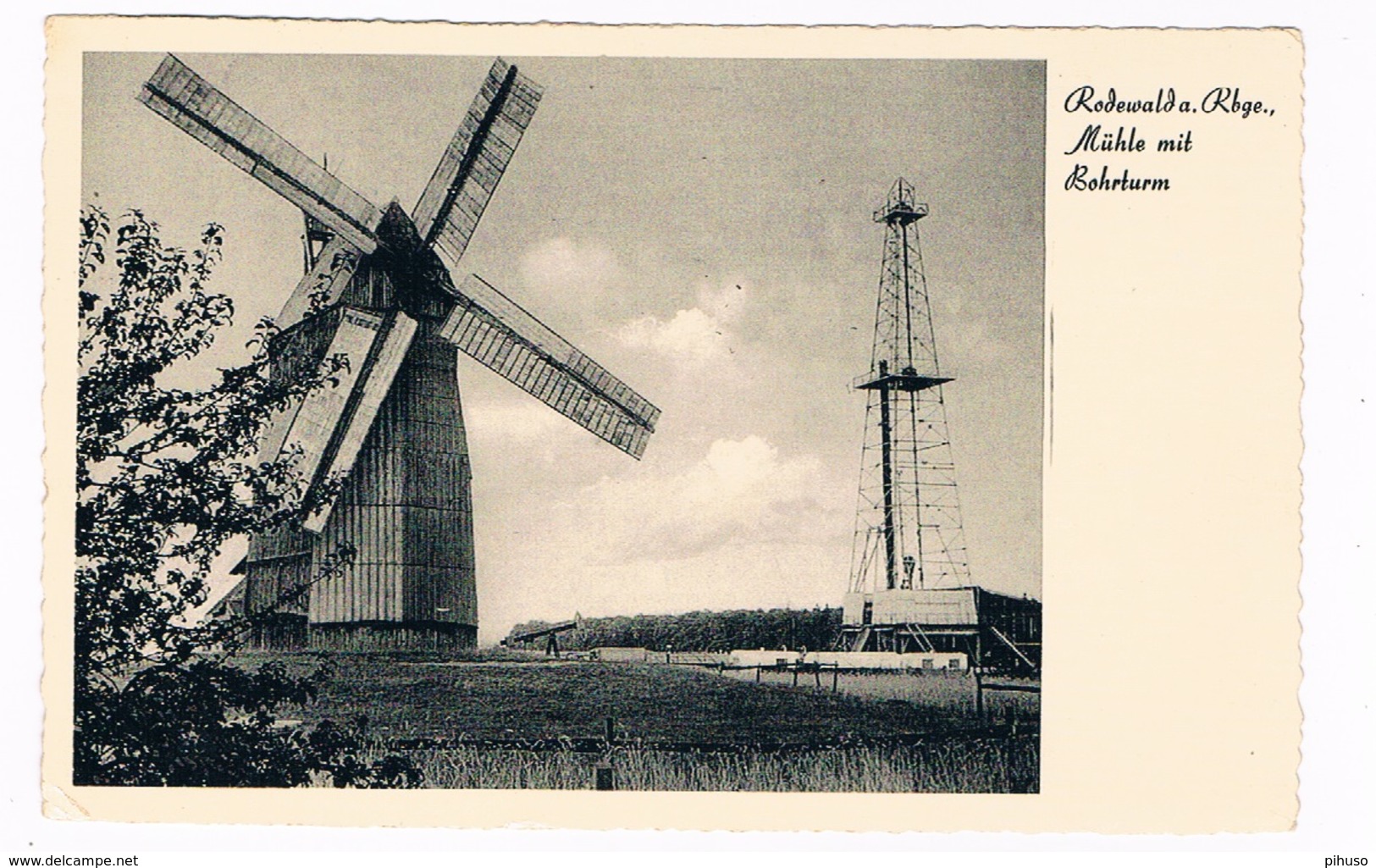 D-9221  RODEWALD : Mühle Mit Bohrturm  ( Windmill, Oil-drilling) - Nienburg