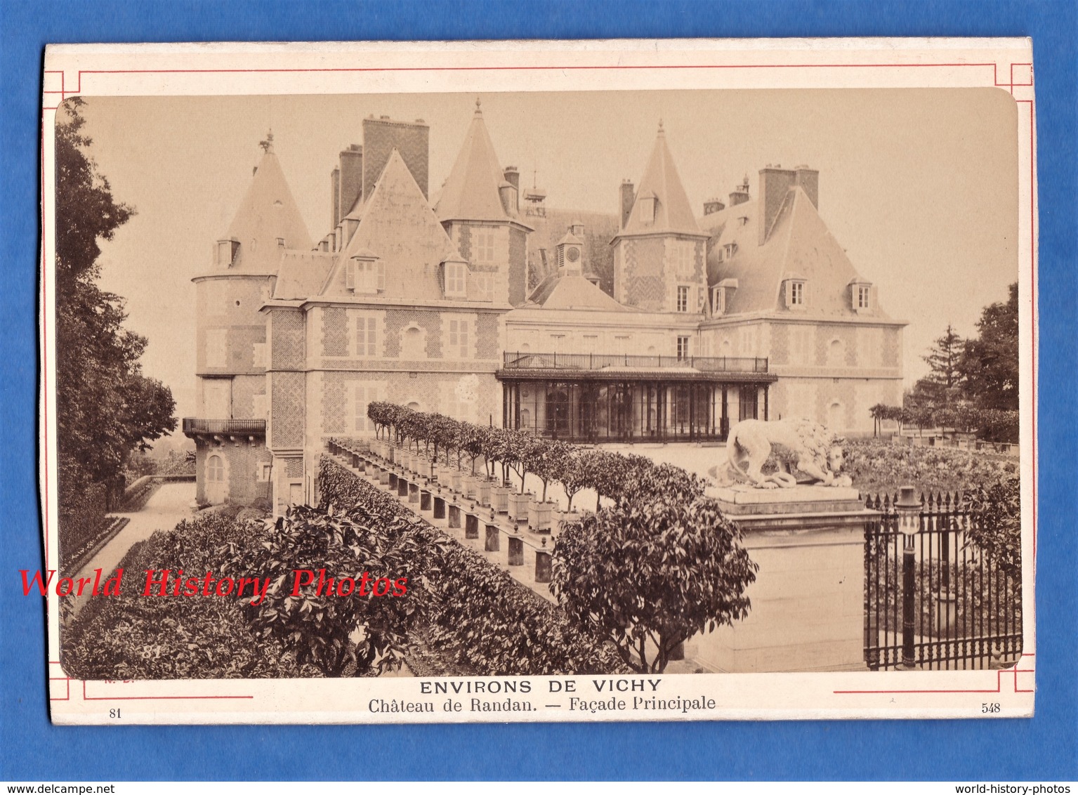 Photo Ancienne Avant Ou Vers 1900 - Prés VICHY - Château De RANDAN Façade Principale - Photographe à Identifier - Allier - Anciennes (Av. 1900)