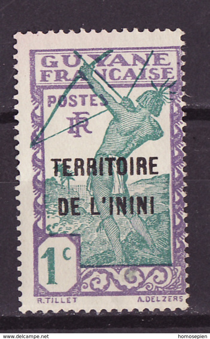 Inini - Guyane - Guyana - Guiana 1932-38 Y&T N°1 - Michel N°1 Nsg - 1c Indigène Tirant à L'arc - Ongebruikt