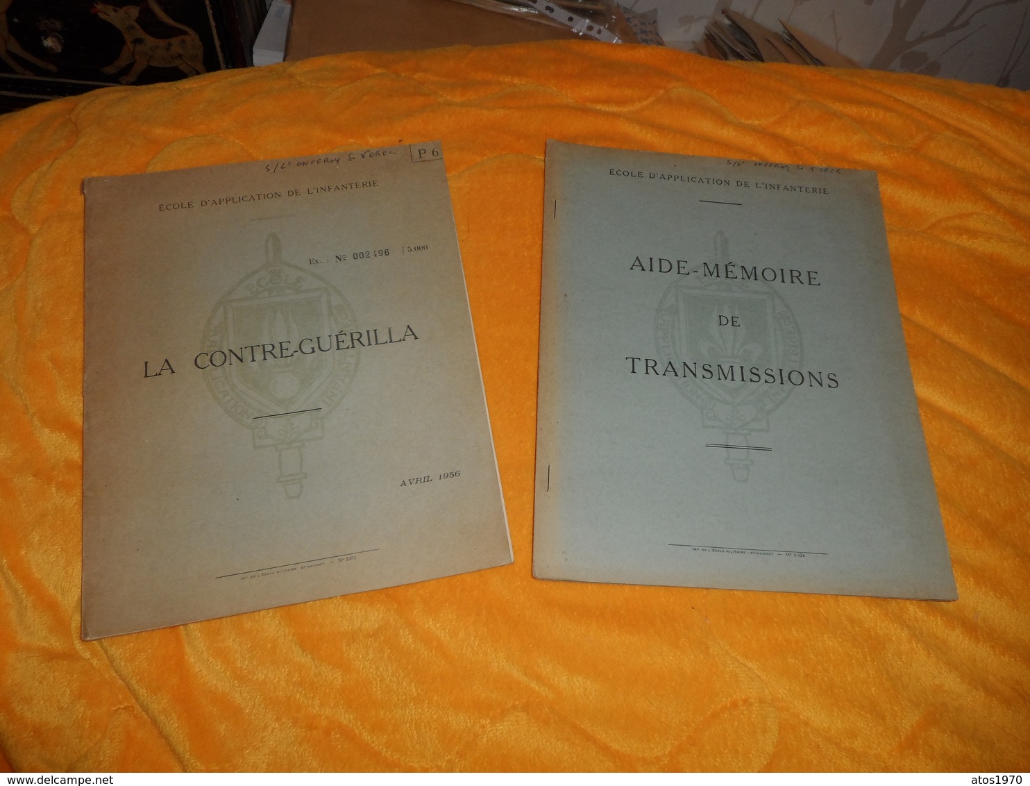 LOT DE 5 LIVRES ECOLE D'APPLICATION DE L'INFANTERIE AIDE MEMOIRE DE TRANSMISSIONS,LA CONTRE GUERILLA, LE COMBAT DE NUIT. - Français