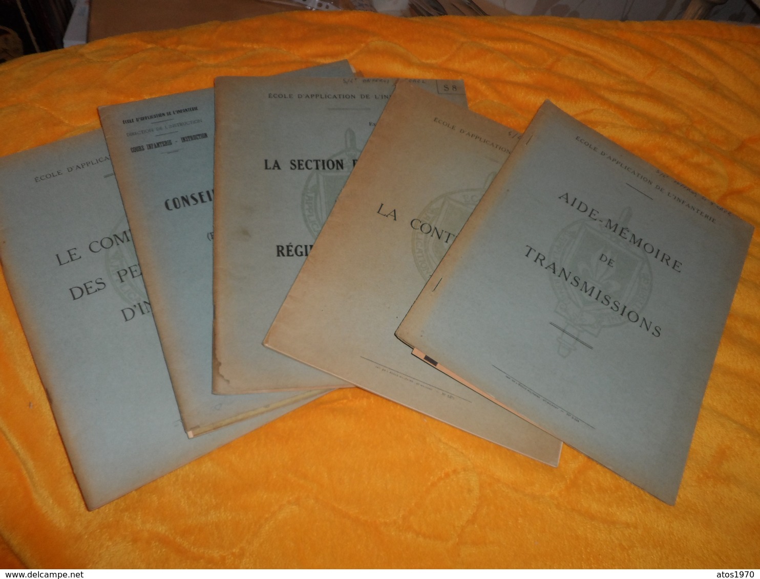 LOT DE 5 LIVRES ECOLE D'APPLICATION DE L'INFANTERIE AIDE MEMOIRE DE TRANSMISSIONS,LA CONTRE GUERILLA, LE COMBAT DE NUIT. - Français