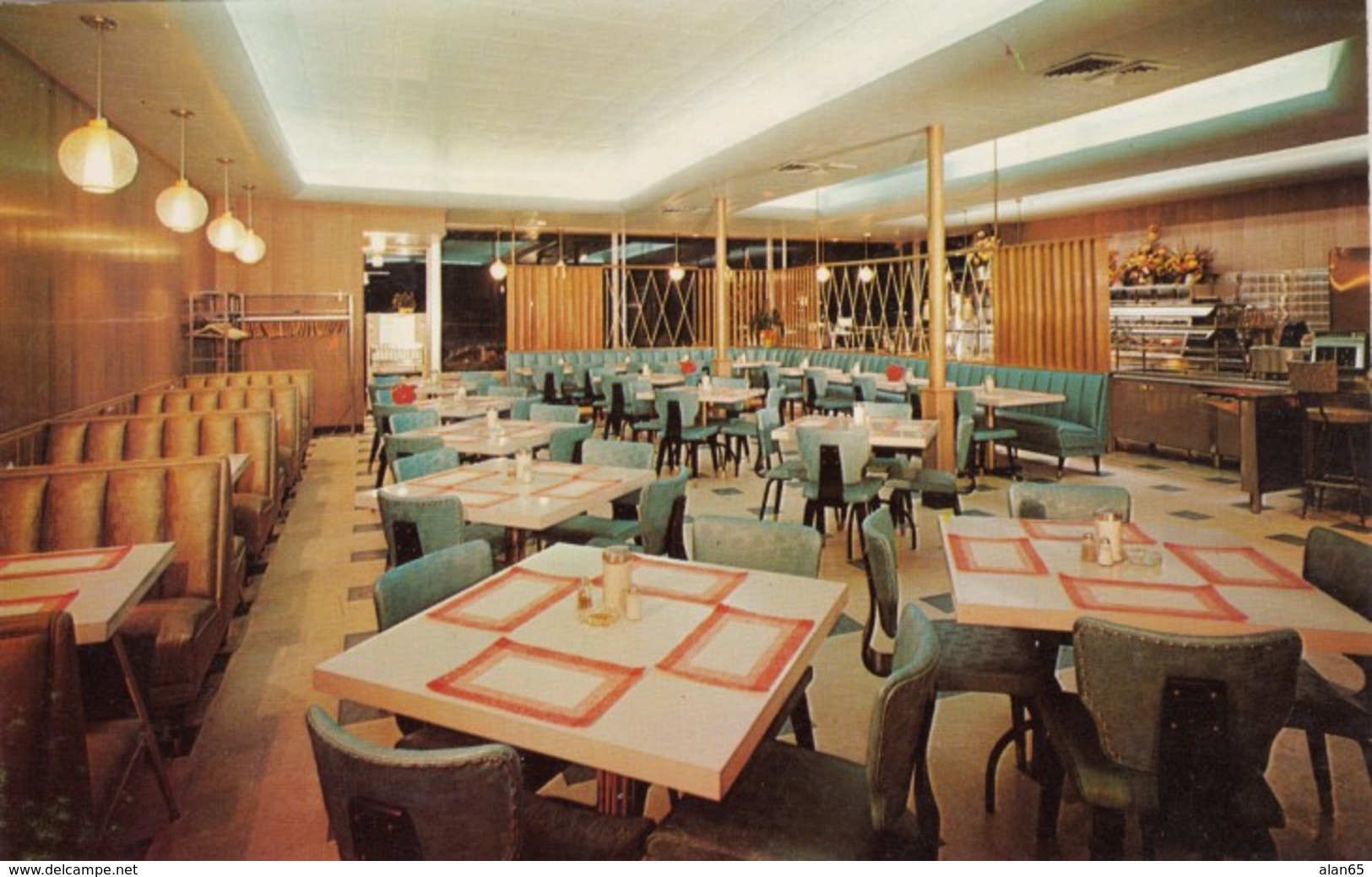 Detroit Michigan, Petco Bar-B-Q Barbeque Restaurant Interior View, C1950s Vintage Postcard - Detroit