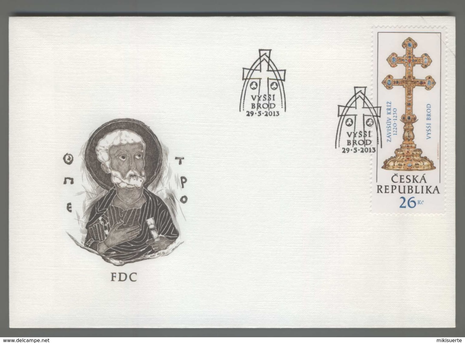 C3584 Ceska Republika FDC 2013 ZAVISUV KRIZ VYSSI BROD 26 KC - FDC