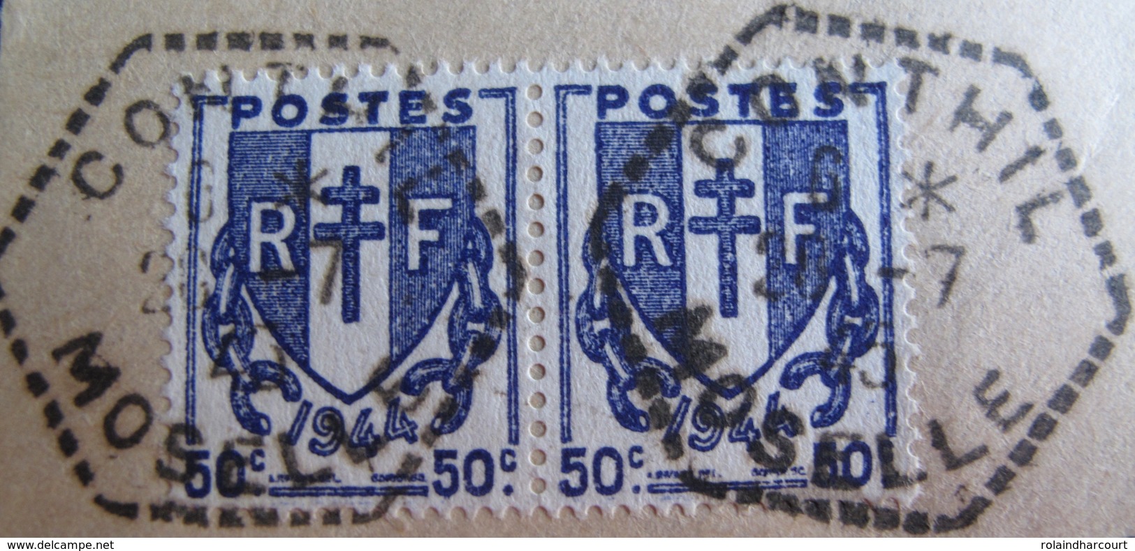 R1949/62  - TYPE CHAÎNES BRISEES - PAIRE N°673 + N°602 Sur ✉️ - RARE Cachet Hexagonal De Conthil (Moselle) + GRIFFE - Lettres & Documents