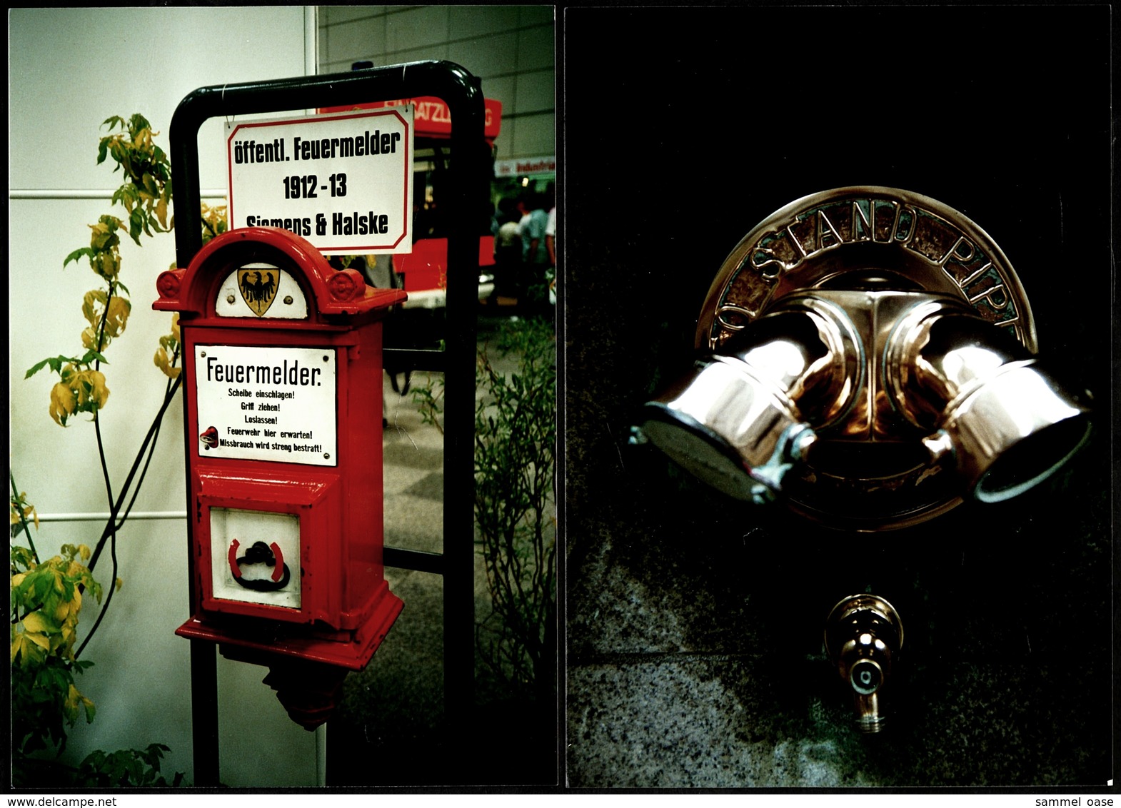 2 Größere Fotos  -  Feuermelder Ca. 1912  -  Alter Feueralarm  -  Von Ca. 2000 - Gegenstände