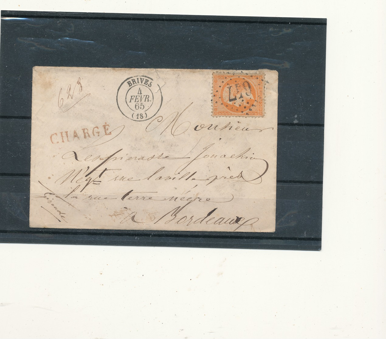 N°23 SUR LETTRE CHARGEE - 1862 Napoleon III