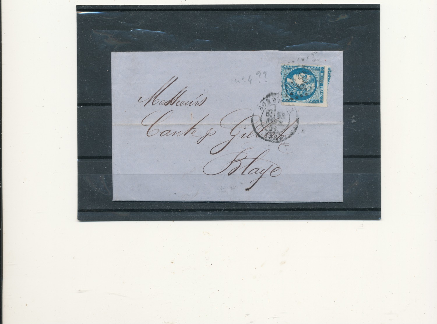 N°45 BORDEAUX SUR LETTRE NUANCE ET OBLITERATION - 1870 Bordeaux Printing