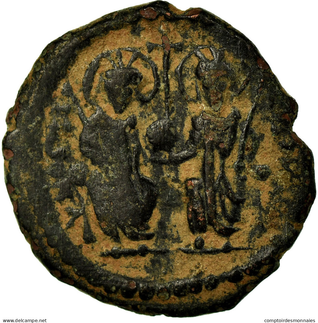 Monnaie, Justin II, Decanummium, 569-570, Antioche, TTB, Bronze, Sear:383 - Bizantine