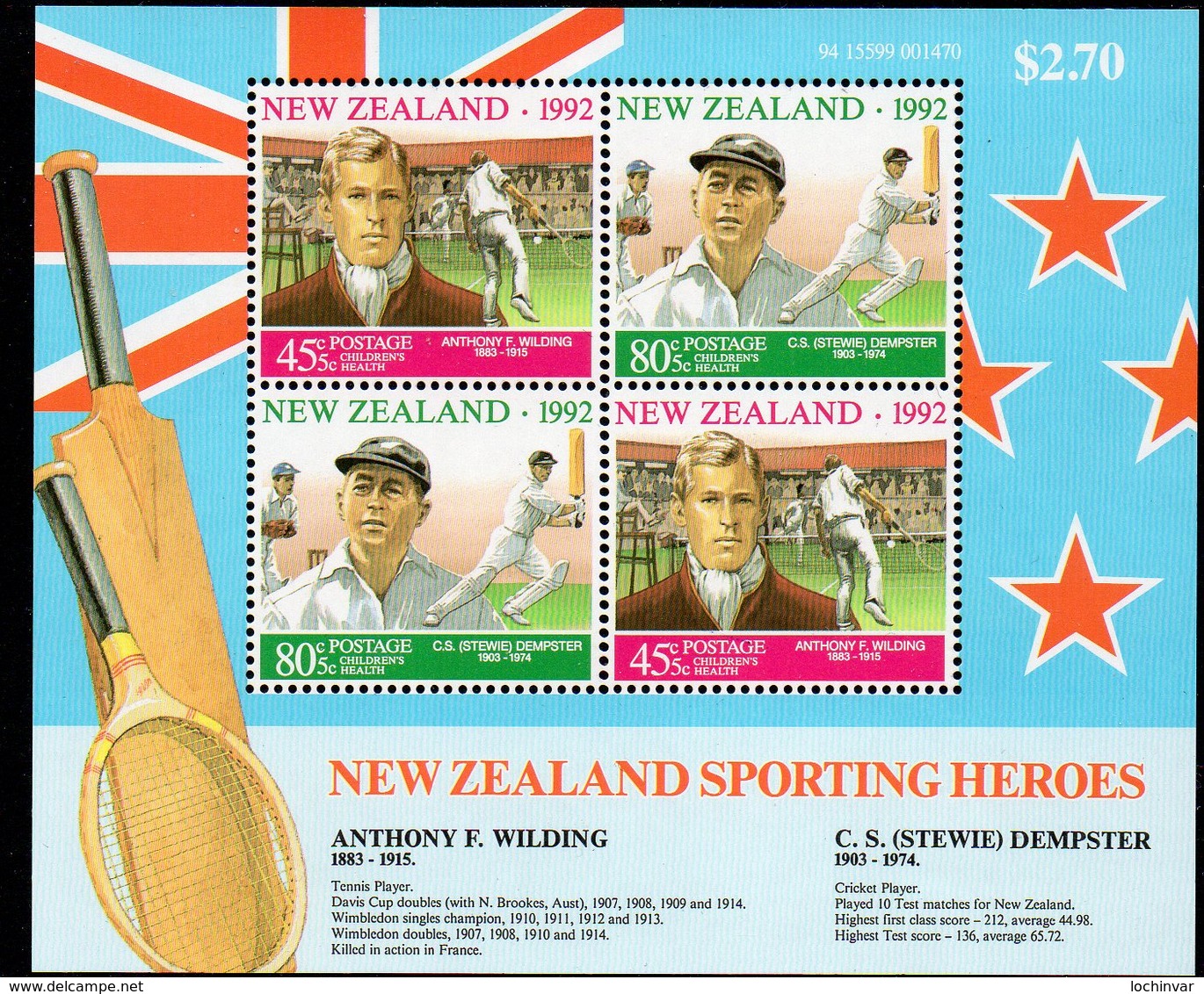 NEW ZEALAND, 1992 HEALTH MINISHEET MNH - Ongebruikt